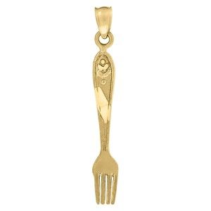 10kt 10k Yellow Gold Mens Fork Household Charm Pendant